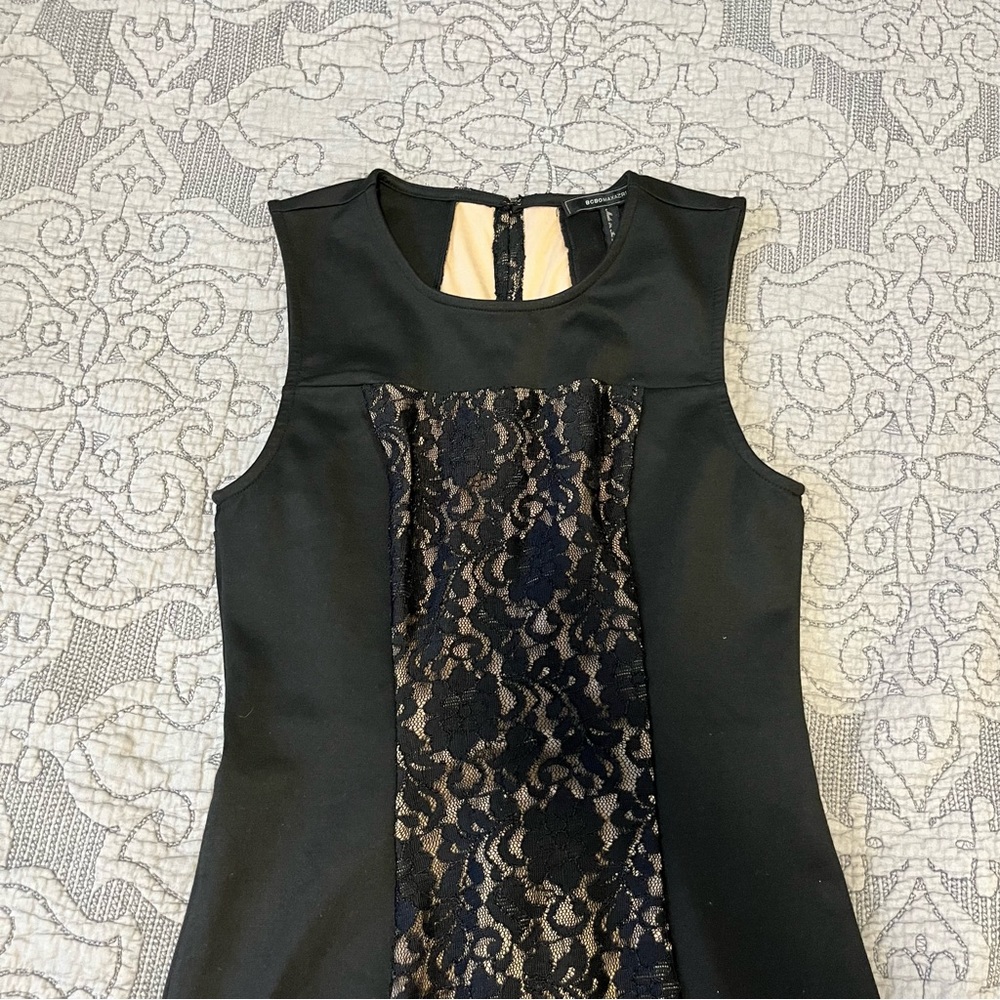 Black lace sheath dress